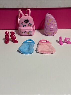 Barbie Backpacks, shoes & 2 Terry cloth purses